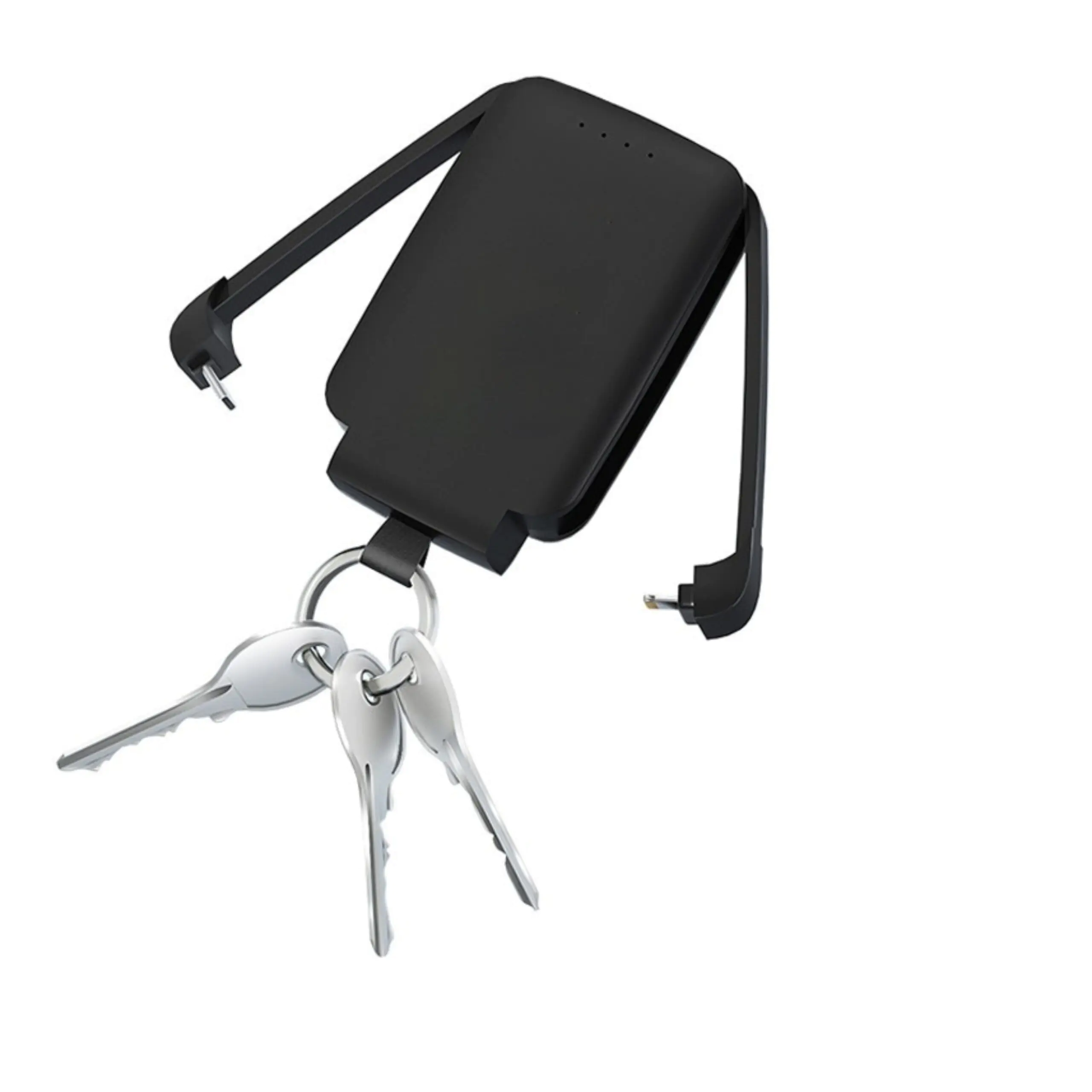 4000mAh Key Fob Universal Power Bank with Built-In Charging Cables - Image 1