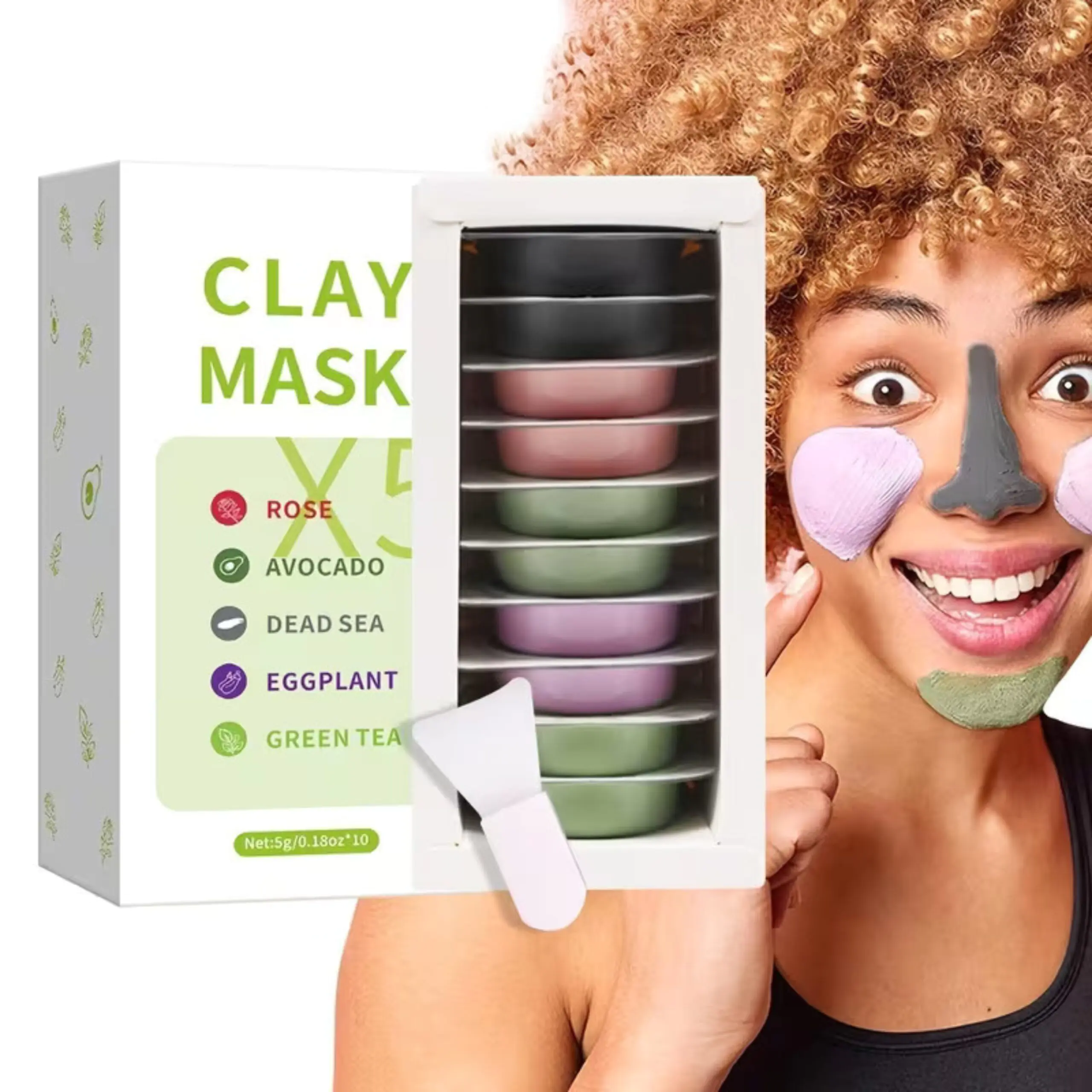 Clay Facial Mask 10 in One Pack - Image 1