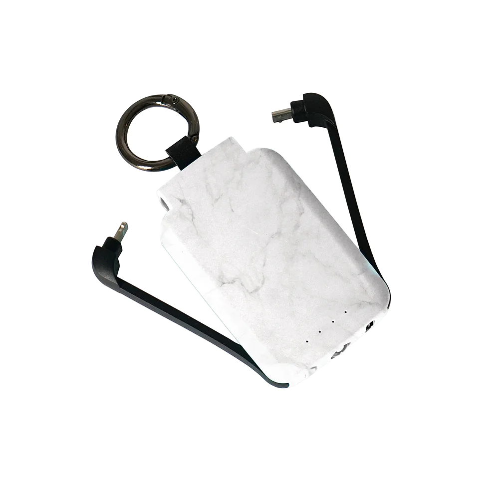 4000mAh Key Fob Universal Power Bank with Built-In Charging Cables - Image 4