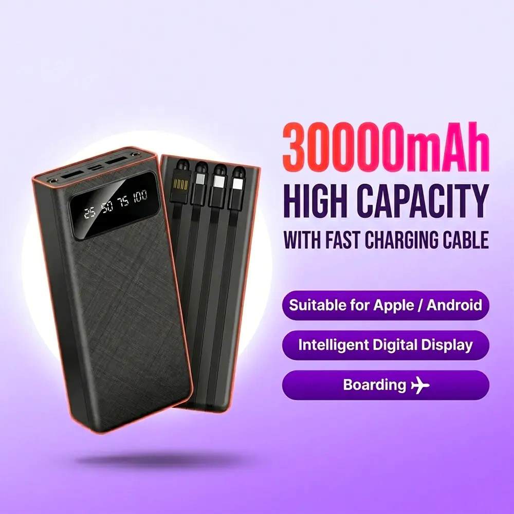 30,000mAh with 4 adapters (2xUSB) Smart Safe / Power Bank - Image 1