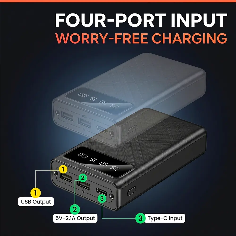 30,000mAh with 4 adapters (2xUSB) Smart Safe / Power Bank - Image 4