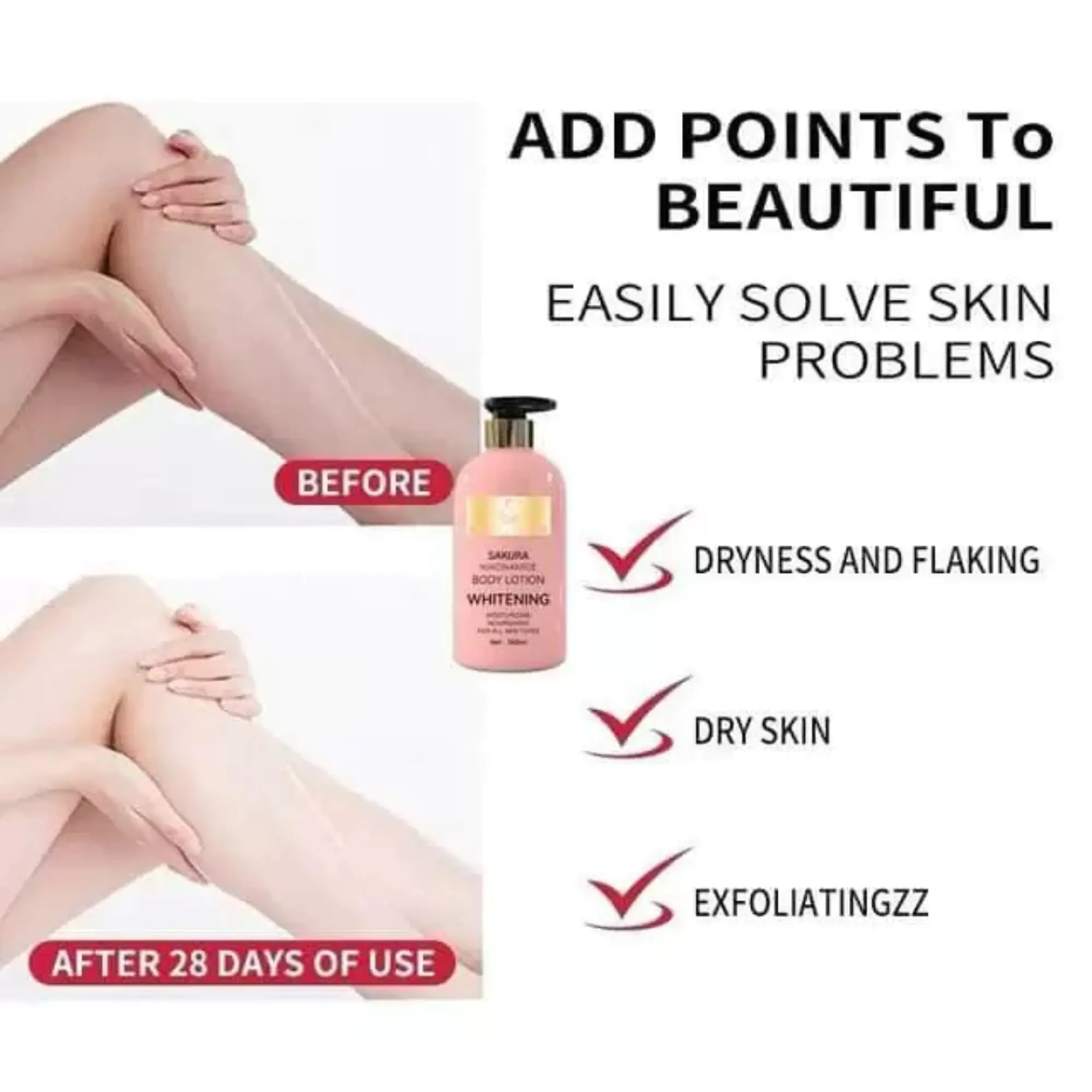 Shawill Sakura Niacinamide Whitening Body Lotion – 500ml - Image 6