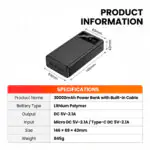 30,000mAh 22.5W Power Bank | 4 Adapters + 2 USB Ports - Image 4