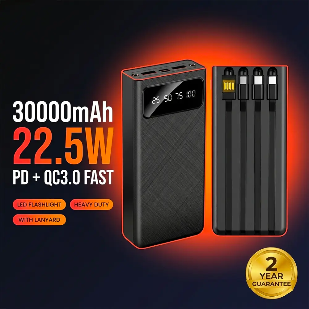 30,000mAh with 4 adapters (2xUSB) Smart Safe / Power Bank - Image 2