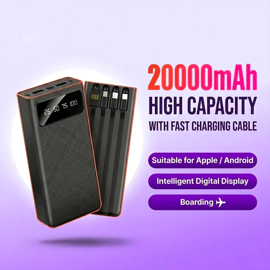 20,000mAh with 4 adapters (2xUSB) Smart Safe / Power Bank - Image 1